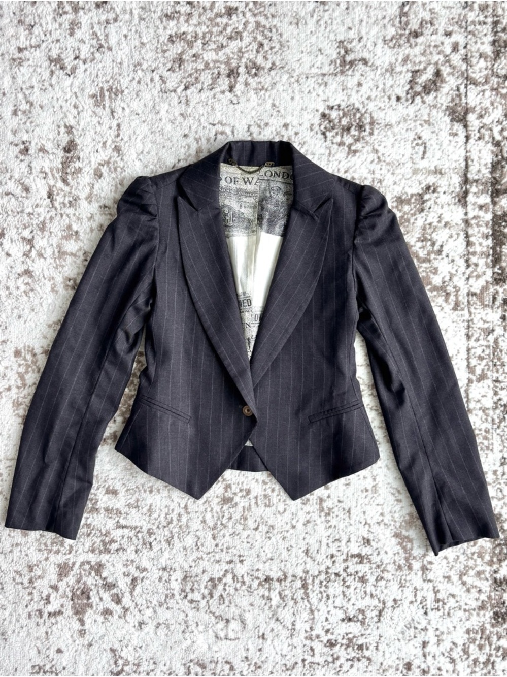 Vintage Y2K Maria Chen-Pascual Rare Archival Runway 100% Wool Pinstripe Blazer